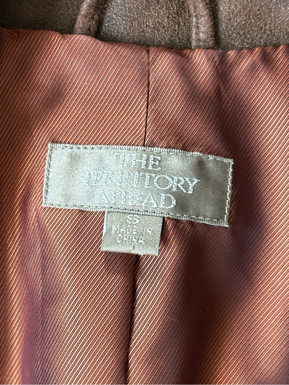 THE TERRITORY AHEAD Leather Blazer Jacket Brown Distressed Size Small - Picture 9 of 10